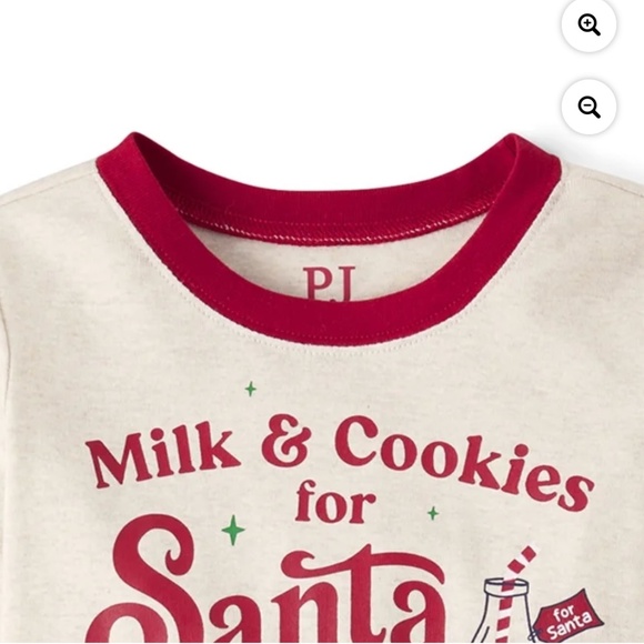 The Children’ Place Unisex Milk & Cookies for Santa 2 PC Pajama Set Size 14 NWT - Picture 3 of 6